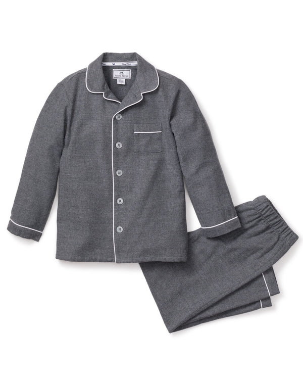 Kid's Flannel Pajama Set in Grey