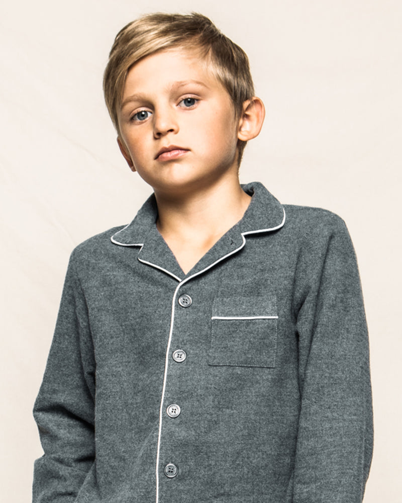 Children's Grey Flannel Pajama Set