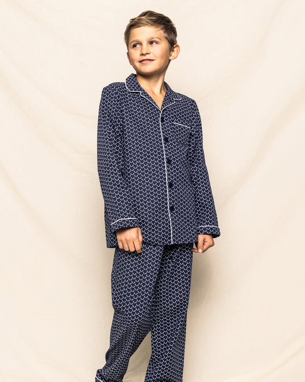 Kid's Twill Pajama Set in Nordic Antlers
