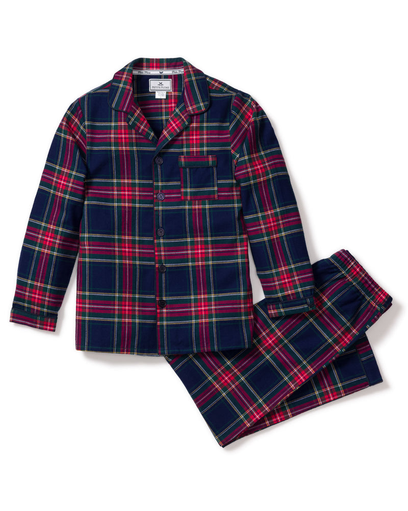 Kid's Brushed Cotton Pajama Set in Windsor Tartan