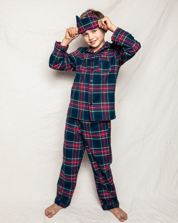 Kid's Brushed Cotton Pajama Set in Windsor Tartan