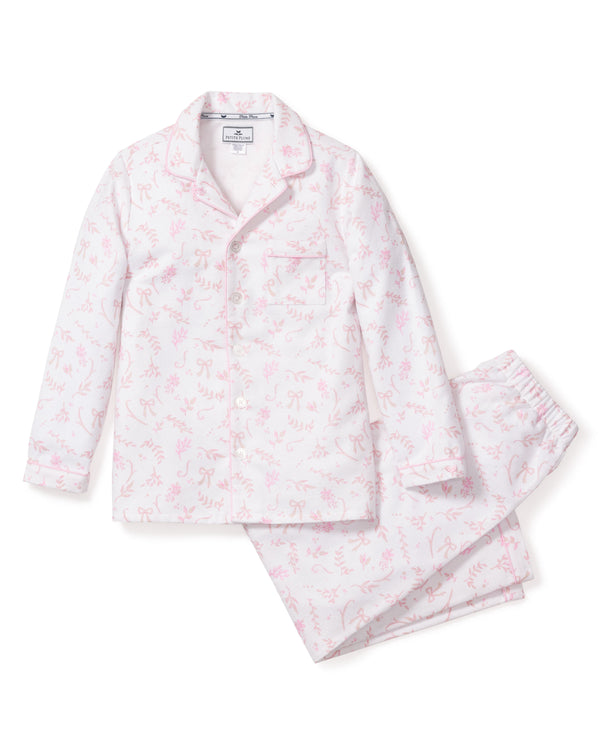 Kid's Flannel Pajama Set in Blush Bouquet