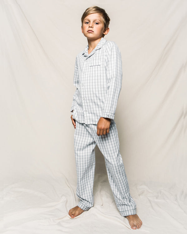 Kid's Twill Pajama Set in Regent Tattersall