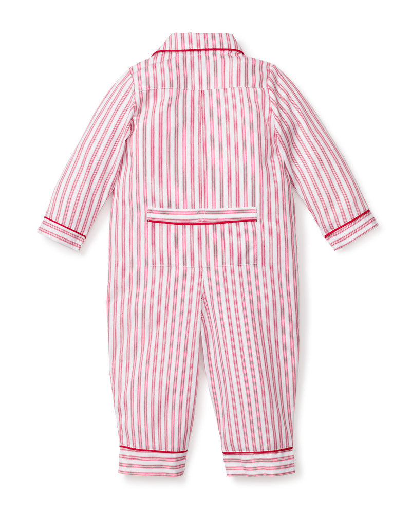 Baby's Twill Romper in Antique Red Ticking