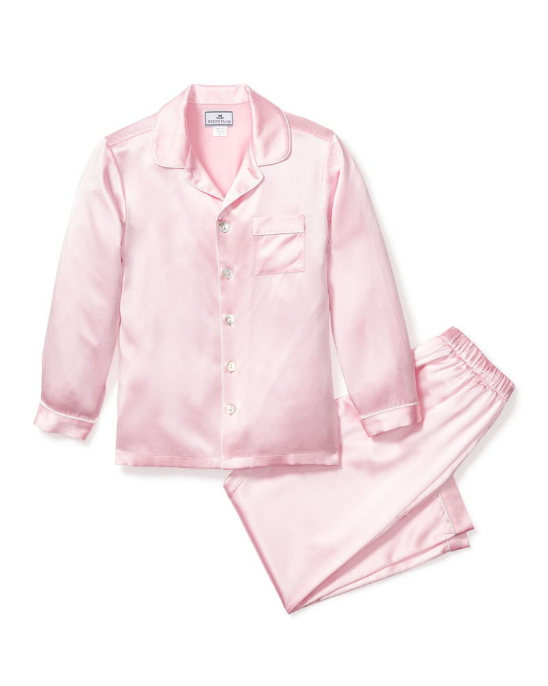 100% Mulberry Pink Silk Luxe Kids Pajama