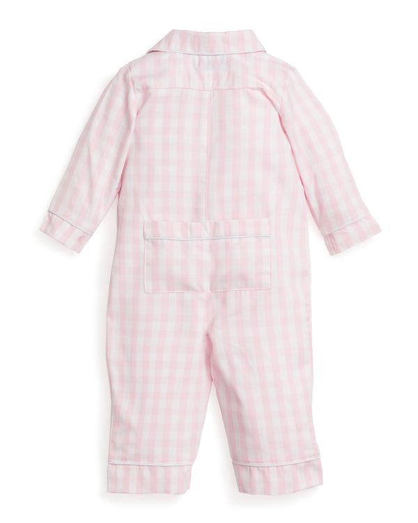 Baby's Twill Romper in Pink Gingham