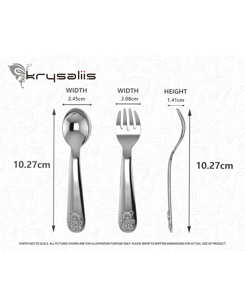 Teddy Silver Plate Spoon and Fork